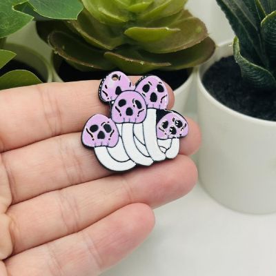 4 Pcs Creepy Mushroom Pendants Image 1
