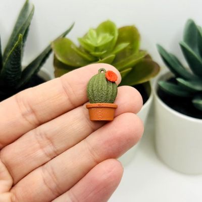 4 Pcs Cute Barrel Cactus Charms Image 1