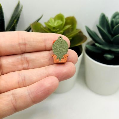 4 Pcs Cute Barrel Cactus Charms Image 3