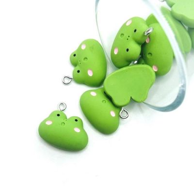 4 Pcs Cute Frog Face Resin Charms Image 1