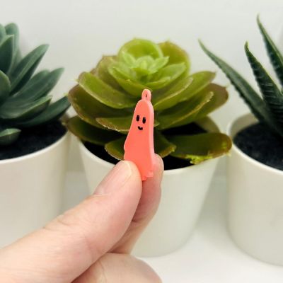 4 Pcs Cute Pink Smiling Ghost Charms Image 3