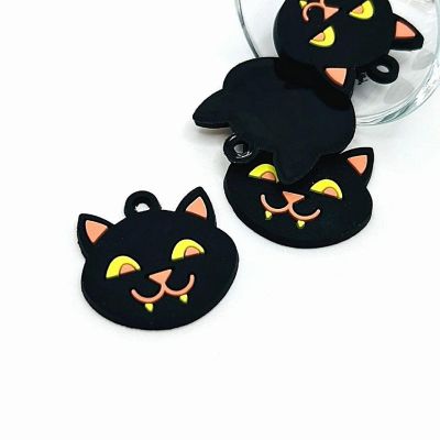 4 Pcs Cute PVC Plastic Cat Pendant Image 1