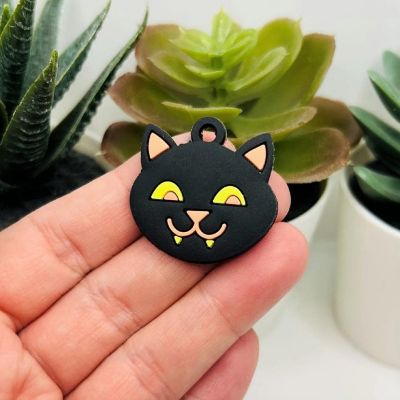 4 Pcs Cute PVC Plastic Cat Pendant Image 1