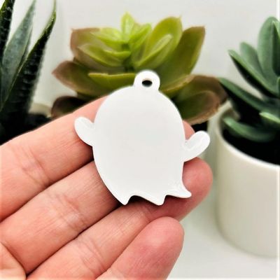 4 Pcs Cute PVC Plastic Ghost Pendants Image 2