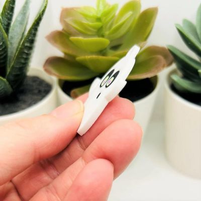 4 Pcs Cute PVC Plastic Ghost Pendants Image 3