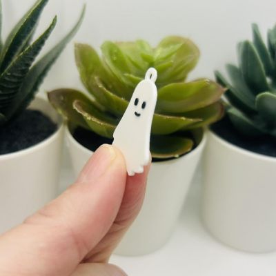 4 Pcs Cute Smiling Ghost Charms Image 3