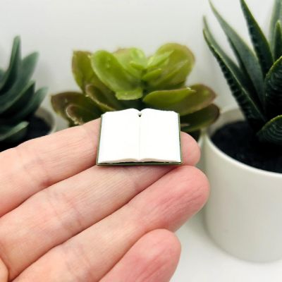 4 Pcs Dark Green Open Book Charms Image 1