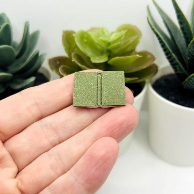4 Pcs Dark Green Open Book Charms Image 2