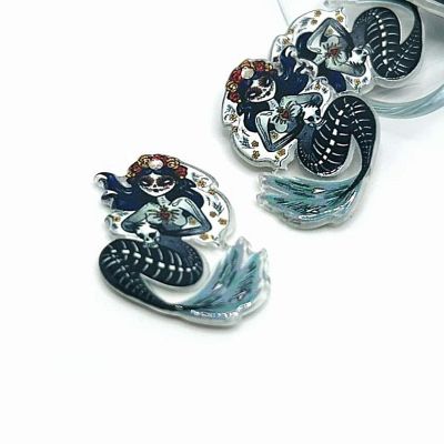 4 Pcs Dia De Los Muertos Mermaid Image 1