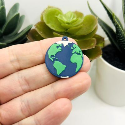 4 Pcs Earth World Globe Charms Image 1