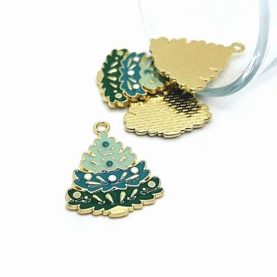 4 Pcs Enamel Christmas Tree Charms Image 1