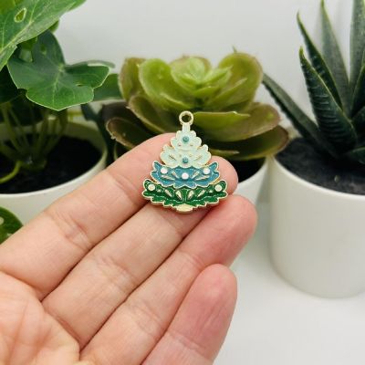 4 Pcs Enamel Christmas Tree Charms Image 1