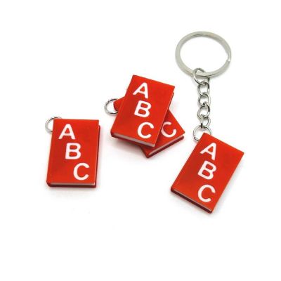 4 Pcs English Teacher Book Keychains Image 1