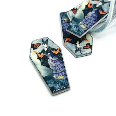 4 Pcs Fall Coffin Butterfly Charms Image 1