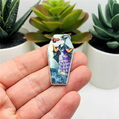 4 Pcs Fall Coffin Butterfly Charms Image 1