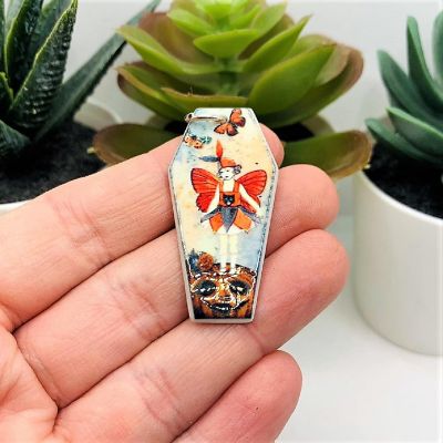 4 Pcs Fall Coffin Butterfly Fairy Charm Image 1