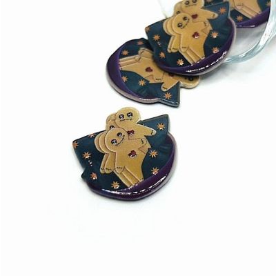 4 Pcs Gingerbread Men in Bowl Pendants Image 1
