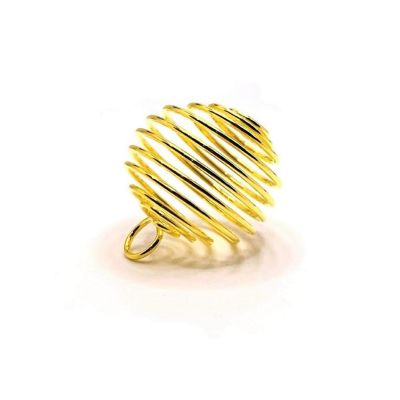 4 Pcs Gold Spiral Lantern Bead Cages Image 1
