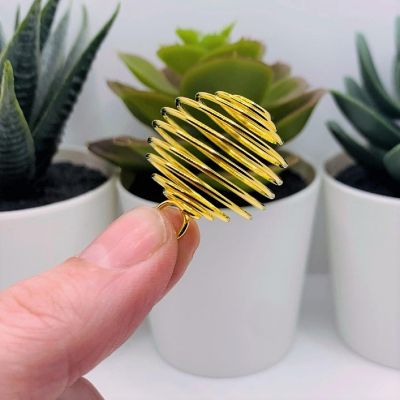 4 Pcs Gold Spiral Lantern Bead Cages Image 2