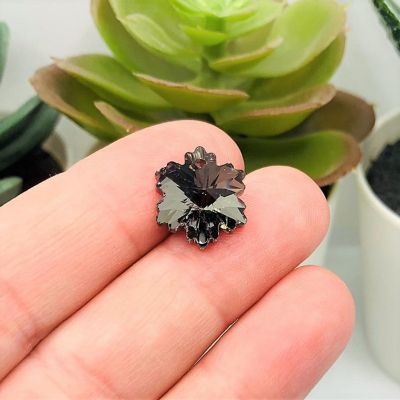 4 Pcs Gray Glass Snowflake Charms Image 1