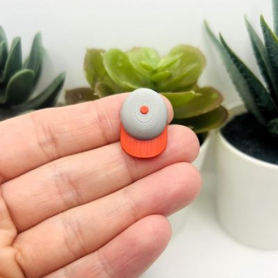 4 Pcs Gray Red Baseball Hat Charms Image 1