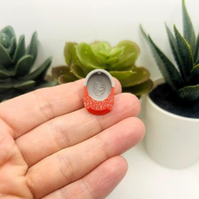 4 Pcs Gray Red Baseball Hat Charms Image 2