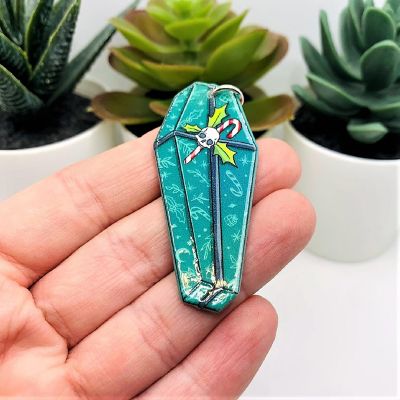 4 Pcs Green Christmas Coffin Charms Image 1