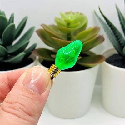 4 Pcs Green Christmas Lightbulb Charms Image 2
