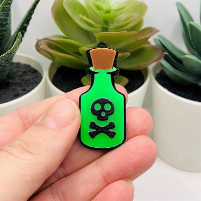 4 Pcs Green Poison Bottle Charms Image 2