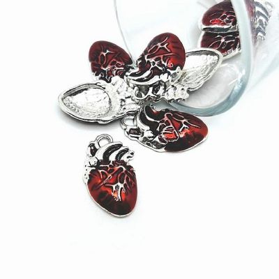 4 Pcs Halloween Human Heart Charms Image 1