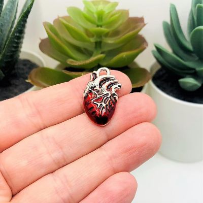 4 Pcs Halloween Human Heart Charms Image 1