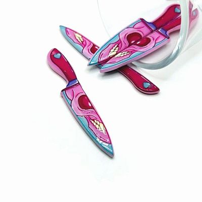 4 Pcs Halloween Knife with Skull Charms Image 1
