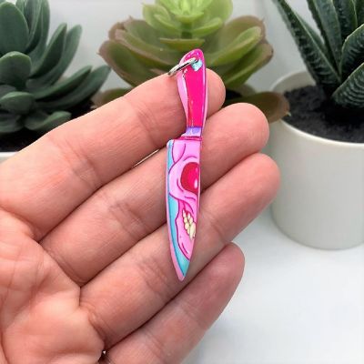 4 Pcs Halloween Knife with Skull Charms Image 1