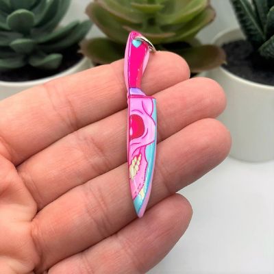 4 Pcs Halloween Knife with Skull Charms Image 2