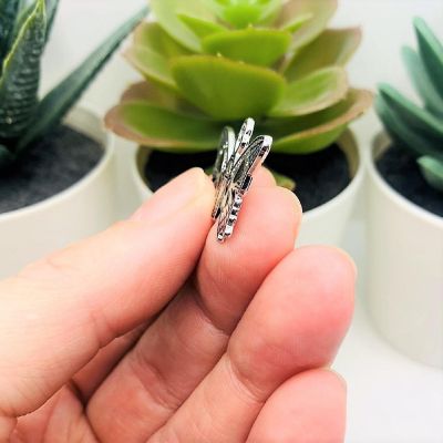 4 Pcs Halloween Silver Moth Charms Image 3