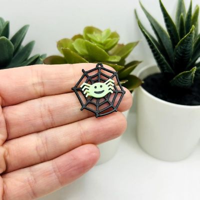 4 Pcs Halloween Spider Web Charms Image 1