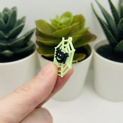 4 Pcs Halloween Web with Spider Charms Image 3