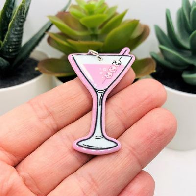 4 Pcs Killer Martini Halloween Charms Image 1