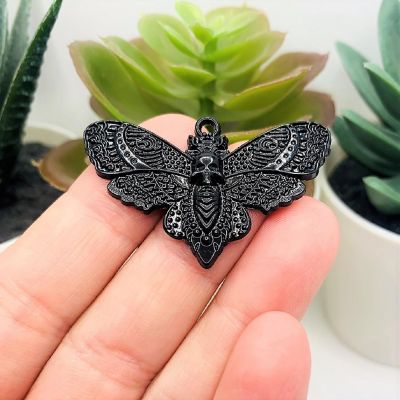 4 Pcs Large Deaths Head Moth Charms Image 2