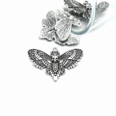 4 Pcs Large Deaths Head Moth Charms Image 1