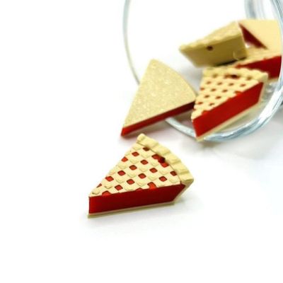 4 Pcs Lattice Cherry Pie Charms Image 1