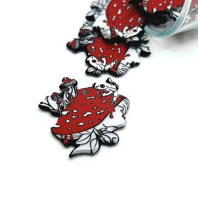 4 Pcs Mushroom Girl Toadstool Charms Image 1