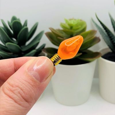 4 Pcs Orange Christmas Lightbulb Charms Image 2
