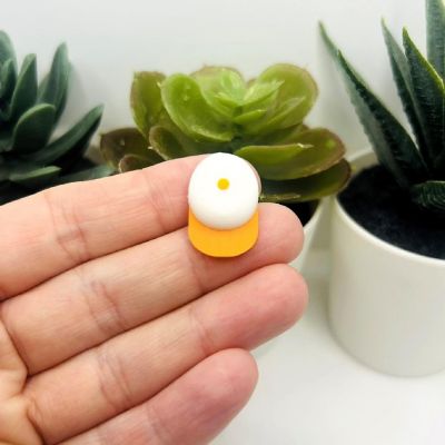 4 Pcs Orange White Baseball Hat Charms Image 1