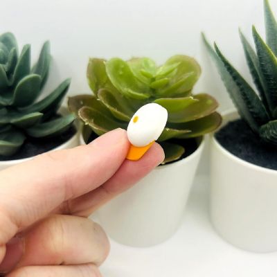4 Pcs Orange White Baseball Hat Charms Image 3