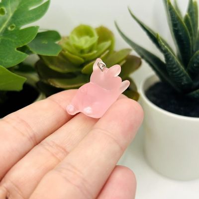 4 Pcs Pink Acrylic Pig Charms Image 2