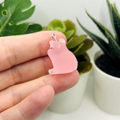 4 Pcs Pink Acrylic Pig Charms Image 2