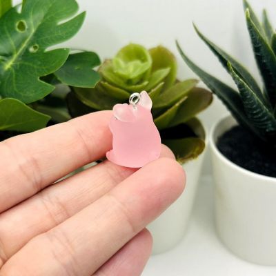 4 Pcs Pink Acrylic Pig Charms Image 2