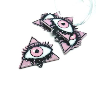 4 Pcs Pink Evil Eye Halloween Charms Image 1