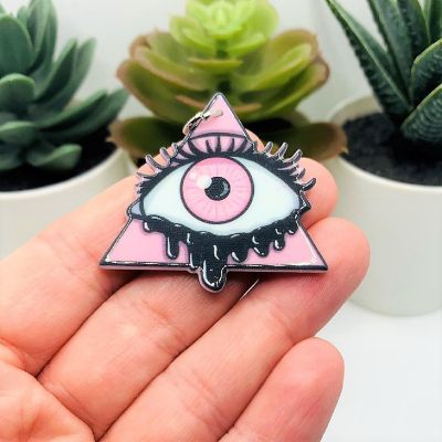 4 Pcs Pink Evil Eye Halloween Charms Image 1